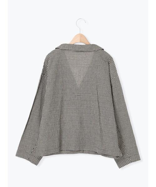 【Cross×Linen】ショールカラージャケット❀サマンサモスモス❀チャコール Cross×Linen】ショールカラージャケット（チャコールグレー