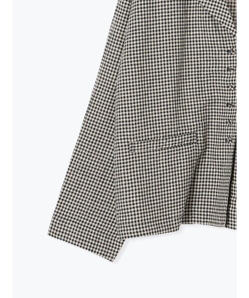 Cross×Linen】ショールカラージャケット（ノーカラージャケット