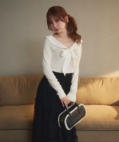 セール】チェックカラーリボンニット（ニット/セーター）｜TITTY&CO