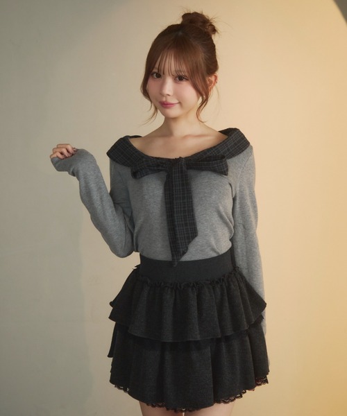 セール】チェックカラーリボンニット（ニット/セーター）｜TITTY&CO