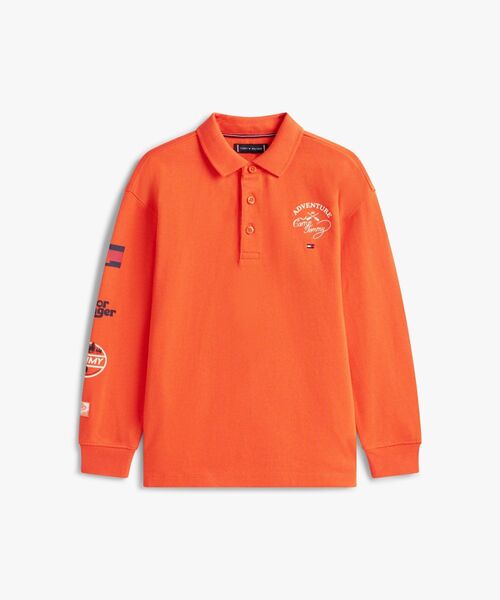 TOMMY HILFIGER（トミーヒルフィガー）の「BOYS マルチプリントロングスリーブポロシャツ（ポロシャツ・キッズ・オレンジ・130cm/140cm/160cm/150cm）」の5枚目の写真