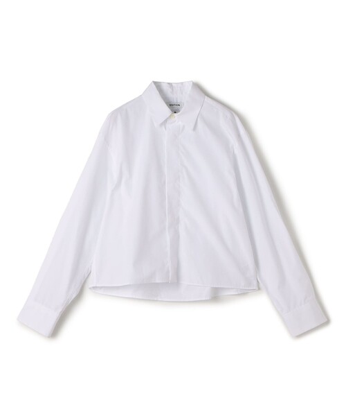 EDITION（エディション）の「THOMAS MASON クロップドシャツ（シャツ/ブラウス・レディース・ホワイト/ライトブルー/ブラック・36/34）」の2枚目の写真