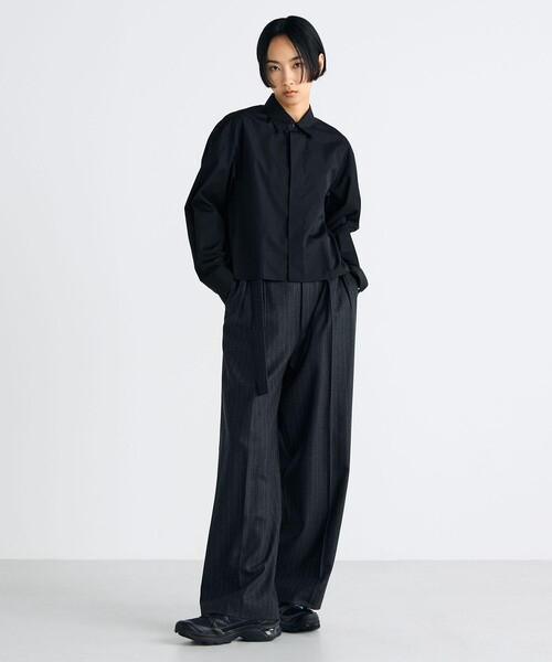 EDITION（エディション）の「THOMAS MASON クロップドシャツ（シャツ/ブラウス・レディース・ホワイト/ライトブルー/ブラック・36/34）」の4枚目の写真