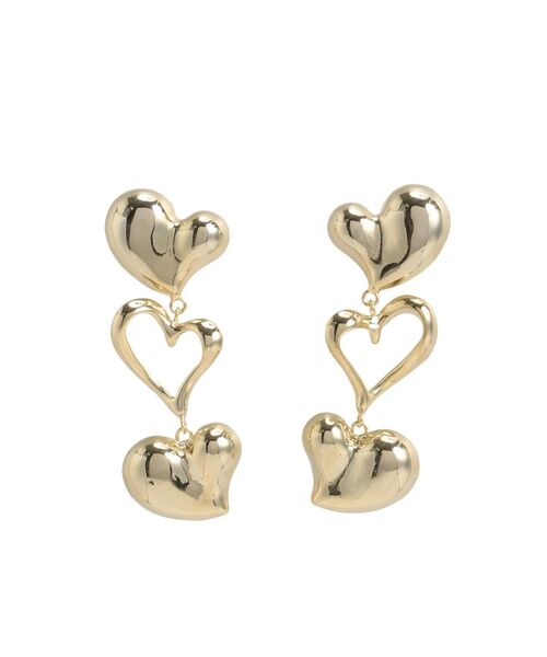 EMODA（エモダ）の「トリプルハートピアス（ピアス（両耳用）・レディース・シルバー/ゴールド・FREE）」の3枚目の写真