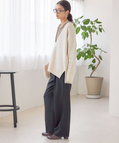 セール】〈手洗い可能〉ウール カシミヤ Vネック プルオーバー（ニット