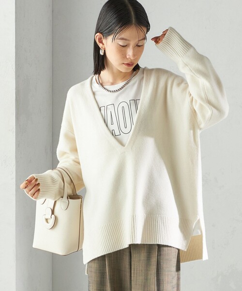 SHIPS(シップス)の「〈手洗い可能〉ウール カシミヤ Vネック プルオーバー(ニット/セーター・レディース・ネイビー/ピンク/レッド/オフホワイト・ONE SIZE)」の16枚目の写真