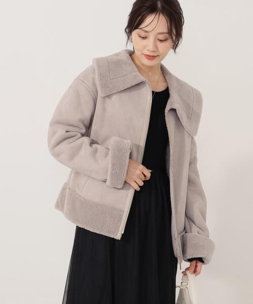 PROPORTION BODY DRESSING（プロポーションボディドレッシング）の「フェイクムートン / 1215255006（ムートンコート・レディース・グレー/ベージュ・MEDIUM/SMALL）」の6枚目の写真