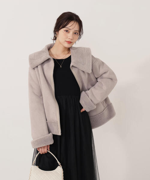 PROPORTION BODY DRESSING（プロポーションボディドレッシング）の「フェイクムートン / 1215255006（ムートンコート・レディース・グレー/ベージュ・MEDIUM/SMALL）」の9枚目の写真