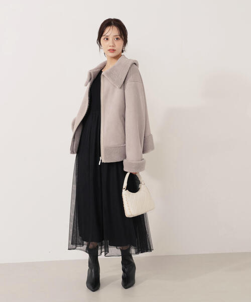 PROPORTION BODY DRESSING（プロポーションボディドレッシング）の「フェイクムートン / 1215255006（ムートンコート・レディース・グレー/ベージュ・MEDIUM/SMALL）」の10枚目の写真