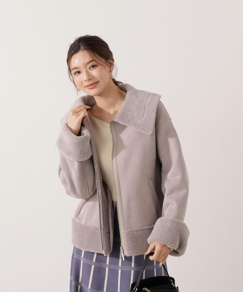 PROPORTION BODY DRESSING（プロポーションボディドレッシング）の「フェイクムートン / 1215255006（ムートンコート・レディース・グレー/ベージュ・MEDIUM/SMALL）」の11枚目の写真