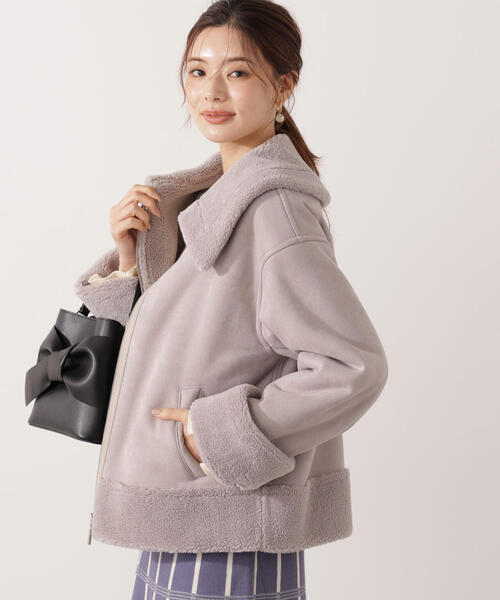 PROPORTION BODY DRESSING（プロポーションボディドレッシング）の「フェイクムートン / 1215255006（ムートンコート・レディース・グレー/ベージュ・MEDIUM/SMALL）」の12枚目の写真