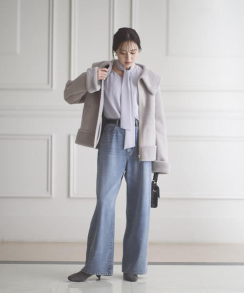 PROPORTION BODY DRESSING（プロポーションボディドレッシング）の「フェイクムートン / 1215255006（ムートンコート・レディース・グレー/ベージュ・MEDIUM/SMALL）」の18枚目の写真