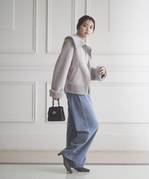 PROPORTION BODY DRESSING（プロポーションボディドレッシング）の「フェイクムートン / 1215255006（ムートンコート・レディース・グレー/ベージュ・MEDIUM/SMALL）」の20枚目の写真