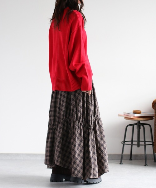 cepo（セポ）の「カシミアタッチクルーネックニット〈ウォッシャブル〉（ニット/セーター・レディース・ブラック/オフホワイト/レッド/イエロー/ブラウン・M）」の22枚目の写真