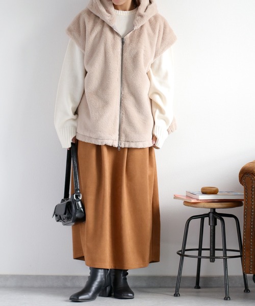 cepo（セポ）の「カシミアタッチクルーネックニット〈ウォッシャブル〉（ニット/セーター・レディース・ブラック/オフホワイト/レッド/イエロー/ブラウン・M）」の12枚目の写真