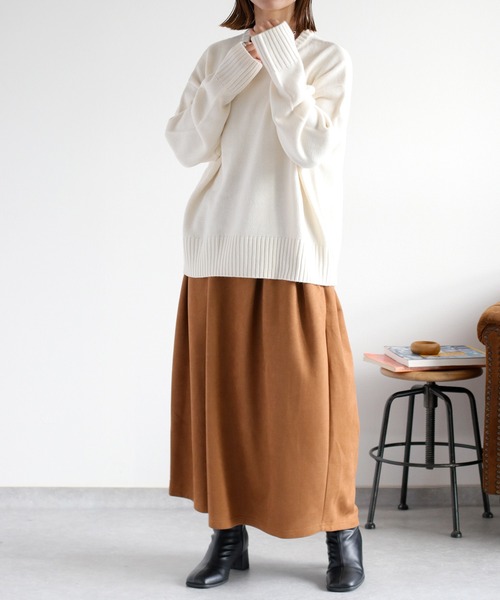 cepo（セポ）の「カシミアタッチクルーネックニット〈ウォッシャブル〉（ニット/セーター・レディース・ブラック/オフホワイト/レッド/イエロー/ブラウン・M）」の8枚目の写真