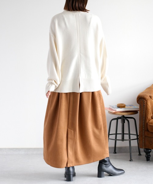 cepo（セポ）の「カシミアタッチクルーネックニット〈ウォッシャブル〉（ニット/セーター・レディース・ブラック/オフホワイト/レッド/イエロー/ブラウン・M）」の9枚目の写真