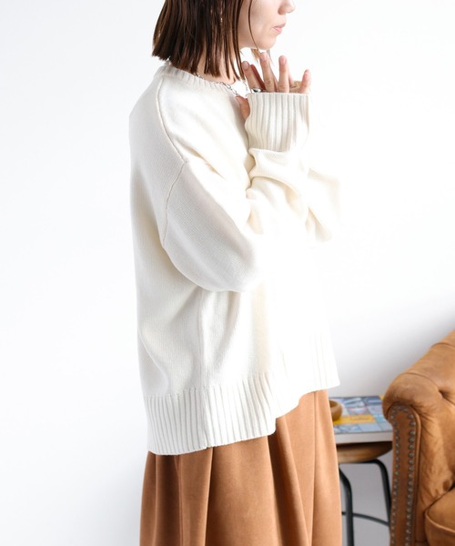 cepo（セポ）の「カシミアタッチクルーネックニット〈ウォッシャブル〉（ニット/セーター・レディース・ブラック/オフホワイト/レッド/イエロー/ブラウン・M）」の18枚目の写真