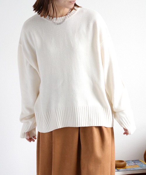 cepo（セポ）の「カシミアタッチクルーネックニット〈ウォッシャブル〉（ニット/セーター・レディース・ブラック/オフホワイト/レッド/イエロー/ブラウン・M）」の13枚目の写真