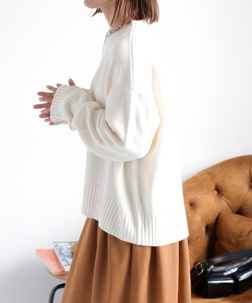 cepo（セポ）の「カシミアタッチクルーネックニット〈ウォッシャブル〉（ニット/セーター・レディース・ブラック/オフホワイト/レッド/イエロー/ブラウン・M）」の15枚目の写真