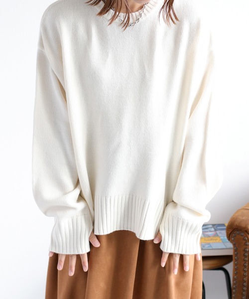 cepo（セポ）の「カシミアタッチクルーネックニット〈ウォッシャブル〉（ニット/セーター・レディース・ブラック/オフホワイト/レッド/イエロー/ブラウン・M）」の19枚目の写真