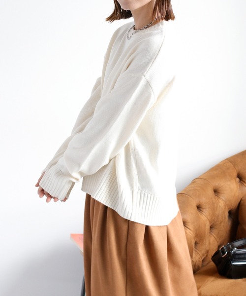 cepo（セポ）の「カシミアタッチクルーネックニット〈ウォッシャブル〉（ニット/セーター・レディース・ブラック/オフホワイト/レッド/イエロー/ブラウン・M）」の14枚目の写真