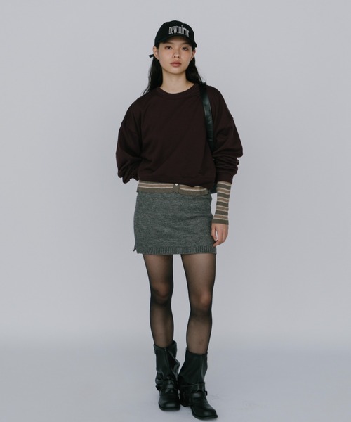 duei（デュイ）の「ニットミニスカート（スカート・レディース・グレー/ブラック・FREE）」の10枚目の写真