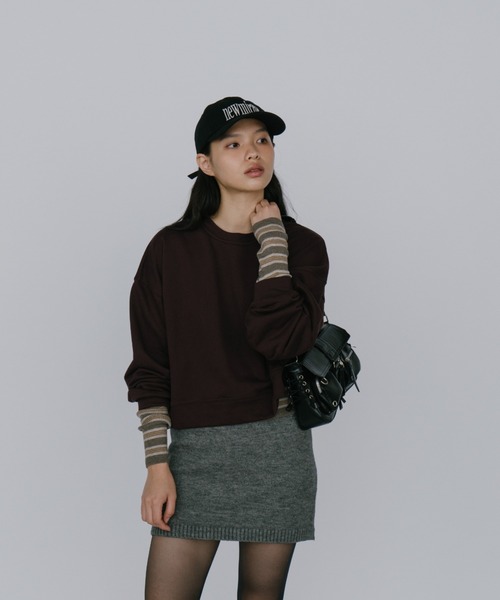 duei（デュイ）の「ニットミニスカート（スカート・レディース・グレー/ブラック・FREE）」の4枚目の写真