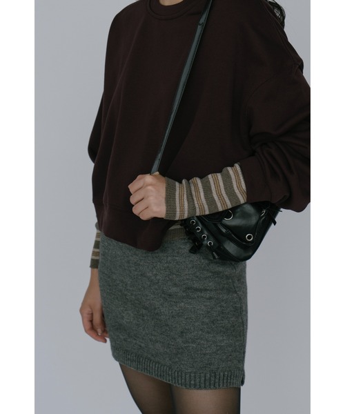 duei（デュイ）の「ニットミニスカート（スカート・レディース・グレー/ブラック・FREE）」の5枚目の写真