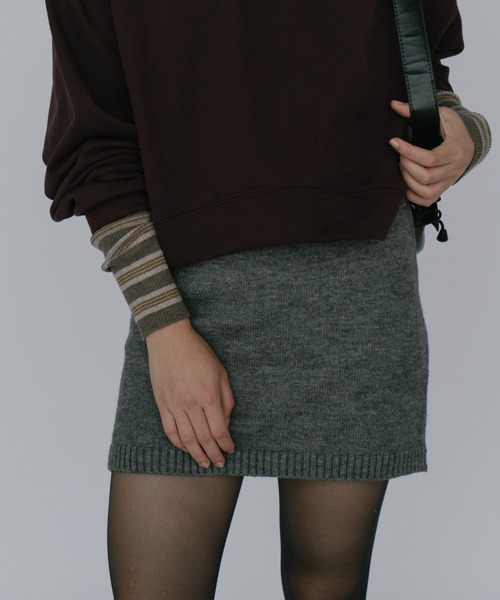 duei（デュイ）の「ニットミニスカート（スカート・レディース・グレー/ブラック・FREE）」の6枚目の写真