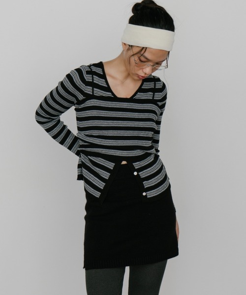 duei（デュイ）の「ニットミニスカート（スカート・レディース・グレー/ブラック・FREE）」の19枚目の写真