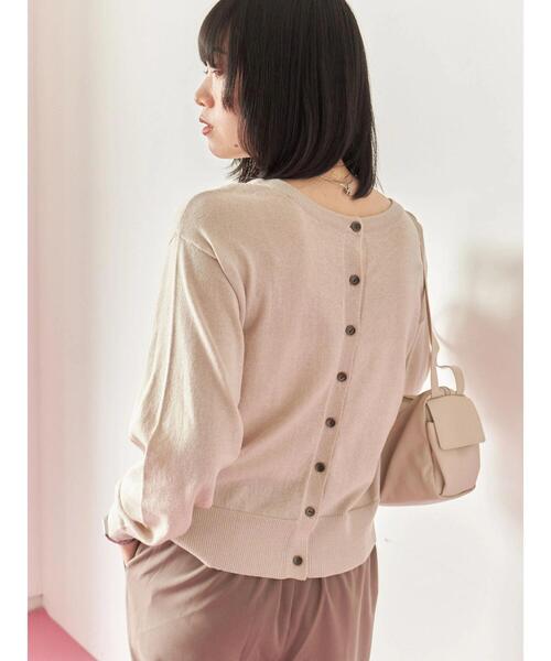 Samansa Mos2 blue（サマンサモスモスブルー）の「マルチスタイル前後2wayクルーネックカーディガン（カーディガン/ボレロ・レディース・ライトベージュ/ブラック/グリーン/モカ/オレンジ・M/L）」の4枚目の写真