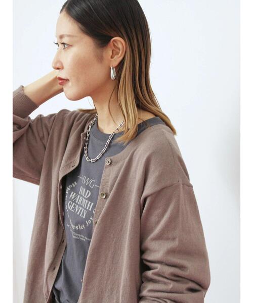 Samansa Mos2 blue（サマンサモスモスブルー）の「マルチスタイル前後2wayクルーネックカーディガン（カーディガン/ボレロ・レディース・ライトベージュ/ブラック/グリーン/モカ/オレンジ・M/L）」の3枚目の写真