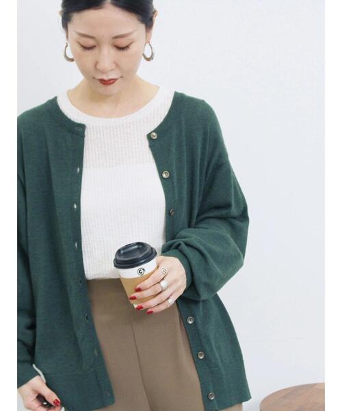 Samansa Mos2 blue（サマンサモスモスブルー）の「マルチスタイル前後2wayクルーネックカーディガン（カーディガン/ボレロ・レディース・ライトベージュ/ブラック/グリーン/モカ/オレンジ・M/L）」の6枚目の写真