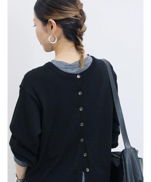 Samansa Mos2 blue（サマンサモスモスブルー）の「マルチスタイル前後2wayクルーネックカーディガン（カーディガン/ボレロ・レディース・ライトベージュ/ブラック/グリーン/モカ/オレンジ・M/L）」の11枚目の写真