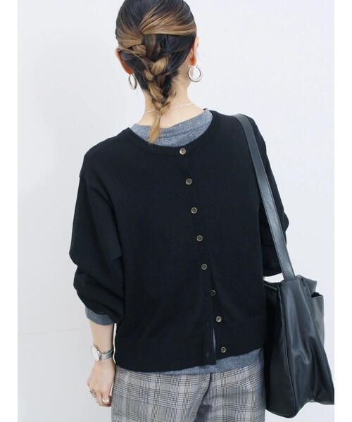 Samansa Mos2 blue（サマンサモスモスブルー）の「マルチスタイル前後2wayクルーネックカーディガン（カーディガン/ボレロ・レディース・ライトベージュ/ブラック/グリーン/モカ/オレンジ・M/L）」の12枚目の写真
