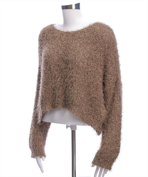 CLEAR BASIC（クリアベーシック）の「ラメニットプルオーバー［大人 カジュアル 着回し力抜群］（ニット/セーター・レディース・モカ/ブラック/ライトグレー・F）」の10枚目の写真