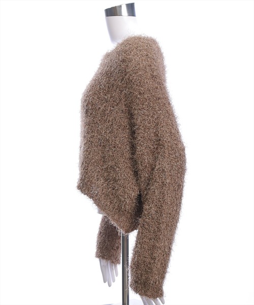 CLEAR BASIC（クリアベーシック）の「ラメニットプルオーバー［大人 カジュアル 着回し力抜群］（ニット/セーター・レディース・モカ/ブラック/ライトグレー・F）」の11枚目の写真