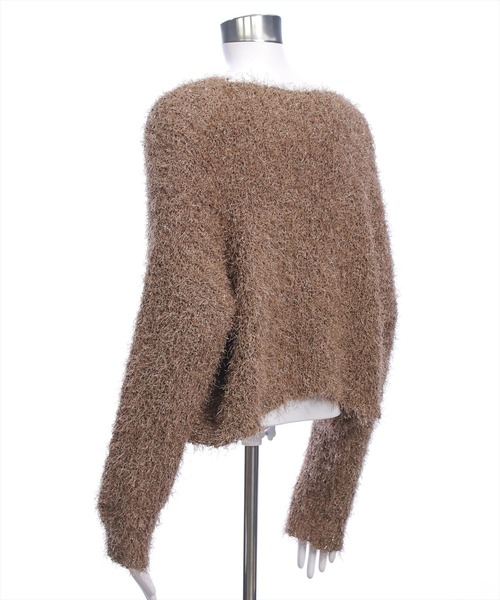 CLEAR BASIC（クリアベーシック）の「ラメニットプルオーバー［大人 カジュアル 着回し力抜群］（ニット/セーター・レディース・モカ/ブラック/ライトグレー・F）」の12枚目の写真