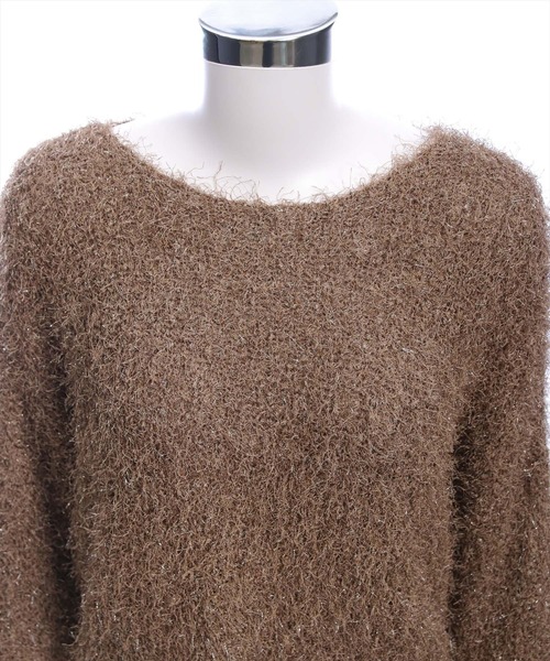 CLEAR BASIC（クリアベーシック）の「ラメニットプルオーバー［大人 カジュアル 着回し力抜群］（ニット/セーター・レディース・モカ/ブラック/ライトグレー・F）」の15枚目の写真