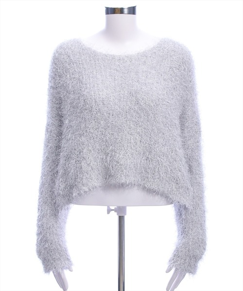 CLEAR BASIC（クリアベーシック）の「ラメニットプルオーバー［大人 カジュアル 着回し力抜群］（ニット/セーター・レディース・モカ/ブラック/ライトグレー・F）」の16枚目の写真