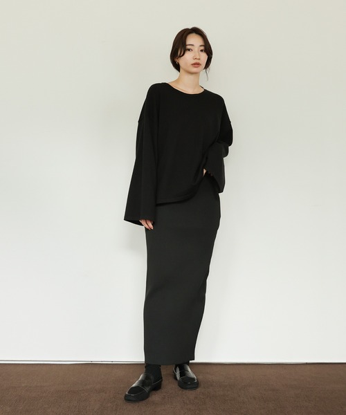select MOCA Et（セレクトモカエト）の「【Et】Flare Sleeve Assorted Border Knit（ニット/セーター・レディース・ブラウン/ブラック/アイボリー・FREE）」の6枚目の写真
