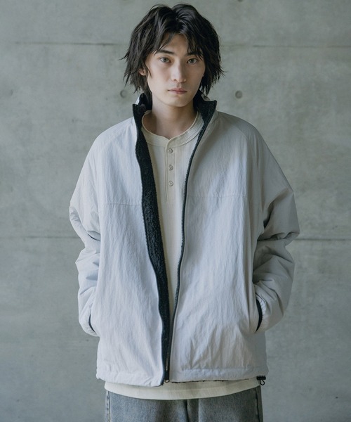 RATTLE TRAP（ラトルトラップ）の「【リバーシブル】ナイロン/フリース オーバーサイズ スタンドカラーブルゾン（ブルゾン・メンズ・グレー/ブラック・M/L/LL）」の18枚目の写真