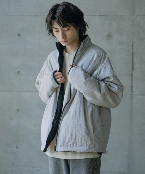 RATTLE TRAP（ラトルトラップ）の「【リバーシブル】ナイロン/フリース オーバーサイズ スタンドカラーブルゾン（ブルゾン・メンズ・グレー/ブラック・M/L/LL）」の19枚目の写真