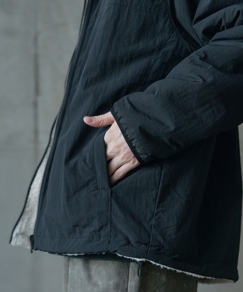 RATTLE TRAP（ラトルトラップ）の「【リバーシブル】ナイロン/フリース オーバーサイズ スタンドカラーブルゾン（ブルゾン・メンズ・グレー/ブラック・M/L/LL）」の11枚目の写真