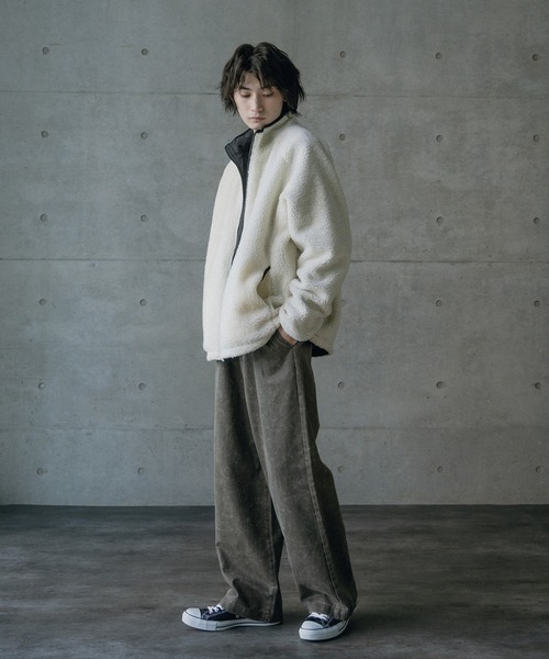 RATTLE TRAP（ラトルトラップ）の「【リバーシブル】ナイロン/フリース オーバーサイズ スタンドカラーブルゾン（ブルゾン・メンズ・グレー/ブラック・M/L/LL）」の13枚目の写真