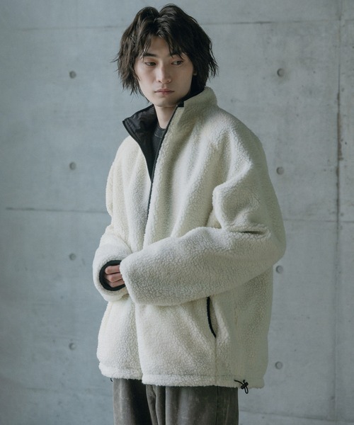 RATTLE TRAP（ラトルトラップ）の「【リバーシブル】ナイロン/フリース オーバーサイズ スタンドカラーブルゾン（ブルゾン・メンズ・グレー/ブラック・M/L/LL）」の15枚目の写真