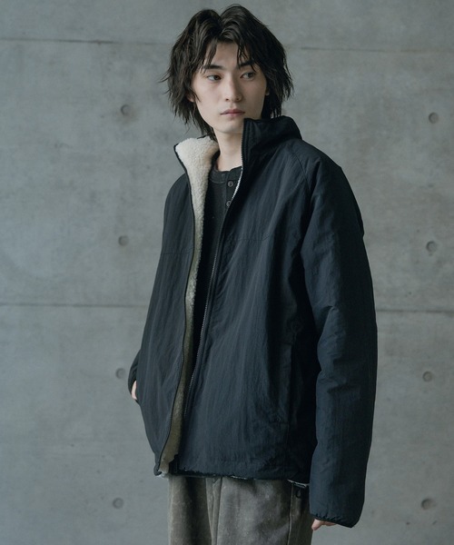 RATTLE TRAP（ラトルトラップ）の「【リバーシブル】ナイロン/フリース オーバーサイズ スタンドカラーブルゾン（ブルゾン・メンズ・グレー/ブラック・M/L/LL）」の3枚目の写真