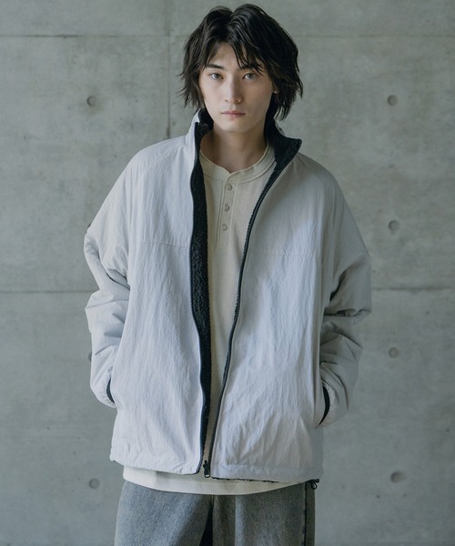 RATTLE TRAP（ラトルトラップ）の「【リバーシブル】ナイロン/フリース オーバーサイズ スタンドカラーブルゾン（ブルゾン・メンズ・グレー/ブラック・M/L/LL）」の4枚目の写真