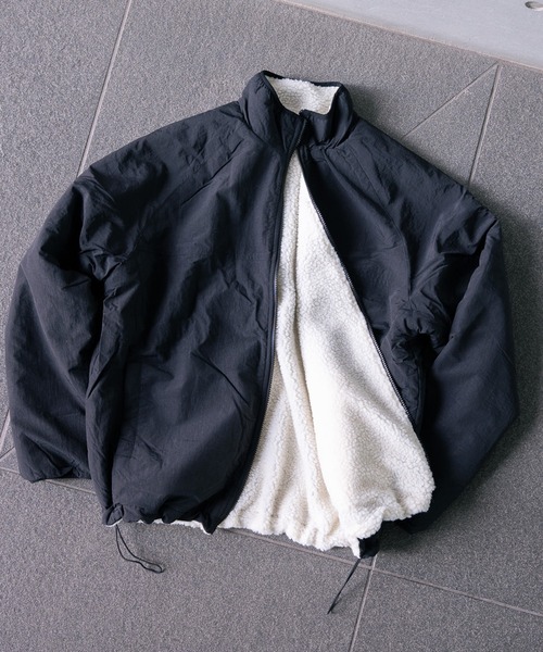 RATTLE TRAP（ラトルトラップ）の「【リバーシブル】ナイロン/フリース オーバーサイズ スタンドカラーブルゾン（ブルゾン・メンズ・グレー/ブラック・M/L/LL）」の7枚目の写真